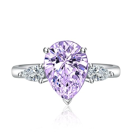 3CT -Birnen Wassertropfen Tränen geformte kubische Zirkonia -Versprechen Halo Engagement Promise Eternity Ring für Frauen 925 Sterling Silber Brautbänder Moissanit Geburtsstein Hochzeit offen von LBRTMED