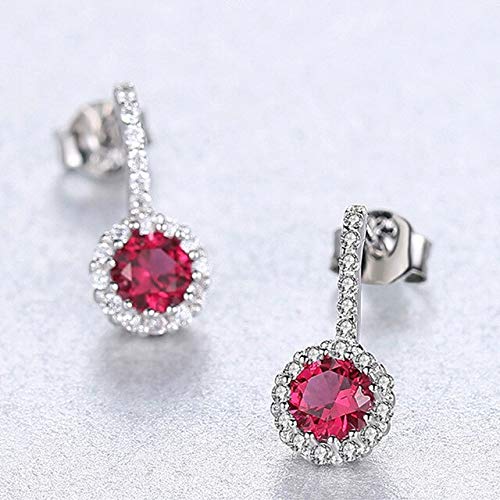 925 Runde Sapphire Brilliant Ohrringe für Frauen elegante 3 Farben Geburtsstein Engagement Ohrringe von LBRTMED