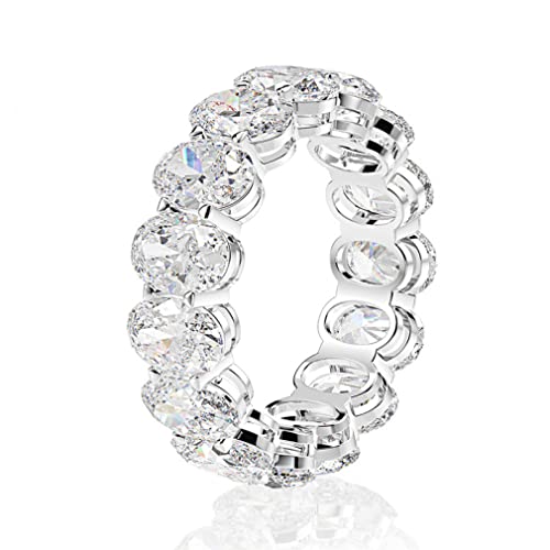 925 Sterling Silber Oval Moissanit Gemstone Engagement Cluster Ring Ehering Band Schmuck Schmuck von LBRTMED