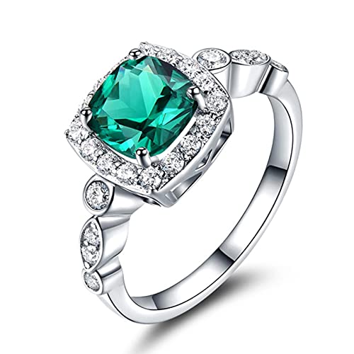 925 Sterling Silberringe für Frauen Blue Topaz Real Gemstone Aquamarine Kissen Romantische klassische Geschenkvergütung Feiner Schmuck von LBRTMED