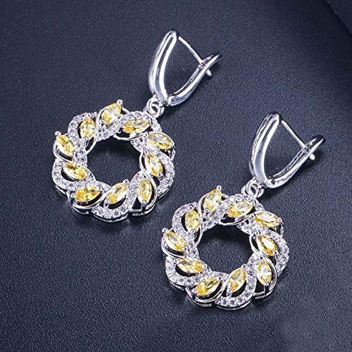 Farbe grünblau kubisch Zirkonia Kristall lang baumeln rund Big Hoop Ohrringe für Frauen Schmuck von LBRTMED