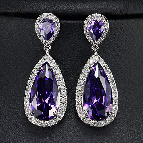 Farbe weiße kubische Zirkonia Kristall lang Tränenstropfen Dangle Ohrringe für Frauen Party Schmuck Geschenk von LBRTMED