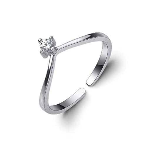Frauen v CZ Form Ringbrief Eröffnung Mode Schmuck Pure 925 Sterling Silber Finger Ringe Bestes Geschenk von LBRTMED