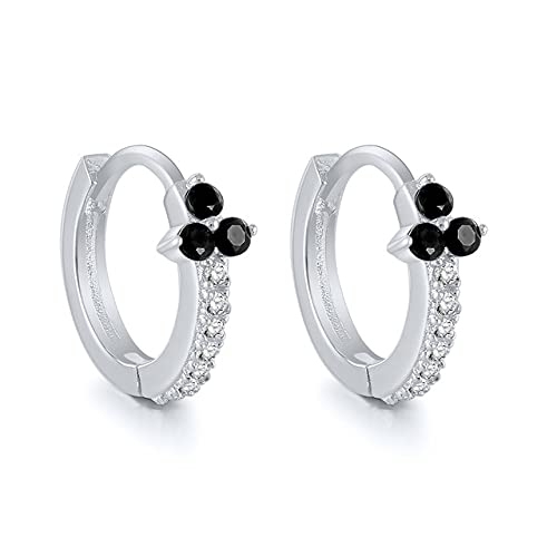 Kleine schwarze Zirkon -Reifenoopringe für Frauen runden Kreis Piercing Ohrringschmuck von LBRTMED