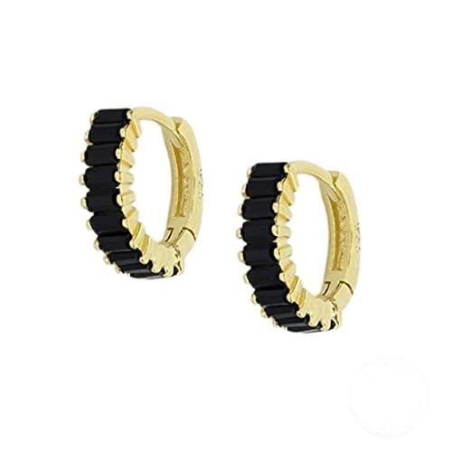 Kleine schwarze Zirkon -Reifenoopringe für Frauen runden Kreis Piercing Ohrringschmuck von LBRTMED