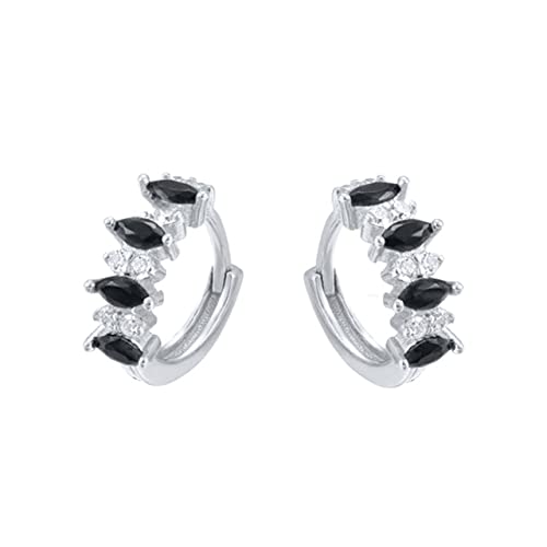 Kleine schwarze Zirkon -Reifenoopringe für Frauen runden Kreis Piercing Ohrringschmuck von LBRTMED