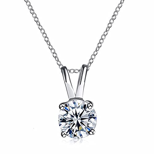 LBRTMED 2CT Solitaire CZ Diamant Anhänger Halskette 925 Sterling Silberschmuck für Frauen von LBRTMED