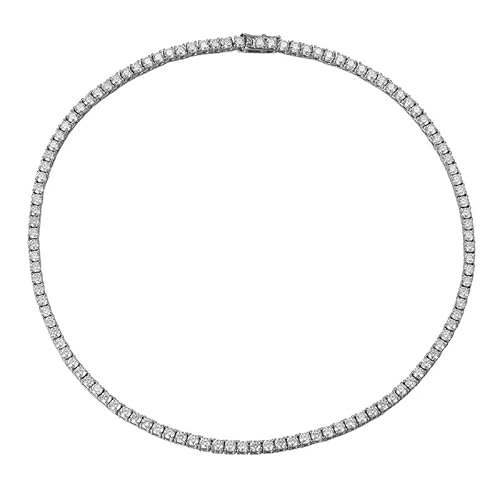 LBRTMED 925 Sterling Silber Moissanit Halskette für Frauen 3mm Full Diamond Row Bohrkette mit Schmuck (22 Zoll (55 cm)) von LBRTMED