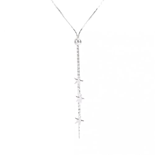 LBRTMED 925 Sterling Silber Star Halsketten für Frauen Langer Quaste Pull -Schlangeketten Chokerschmuck Collares von LBRTMED