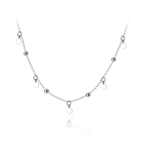 LBRTMED 925 Sterling Silver Disc Coin Kette Choker Kurz Halskette Schmuck Liebes Halsketten für Frauen Schmuck von LBRTMED