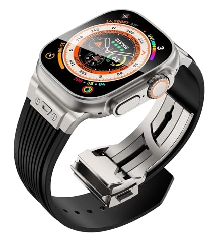 LBRTMED Band für 49/44/45 mm Silikon Sportgurt Klaspen Verschluss Ersatzband für Männer für Serien/Ultra 9 8 7 6 5 4 Se 2 von LBRTMED