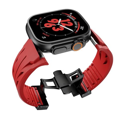 LBRTMED Band für Serie 10 46mm Ultra 2 49 mm 45 mm 44 mm, Männer Luxus Silikon Sportgurt mit Metallanschluss und Klaspenverschluss für iWatch Ultra2 S9 8 7 6 5 4 3 2 1 SE von LBRTMED