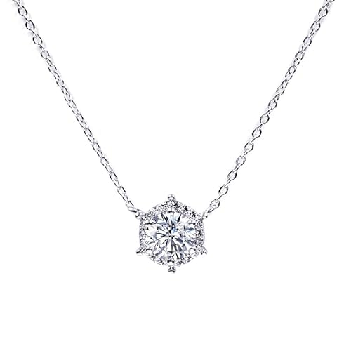LBRTMED Edelsteine Silber Halskette rund Diamanten Anhänger Moissanite Frauen Schmuckzubehör Accessoires von LBRTMED