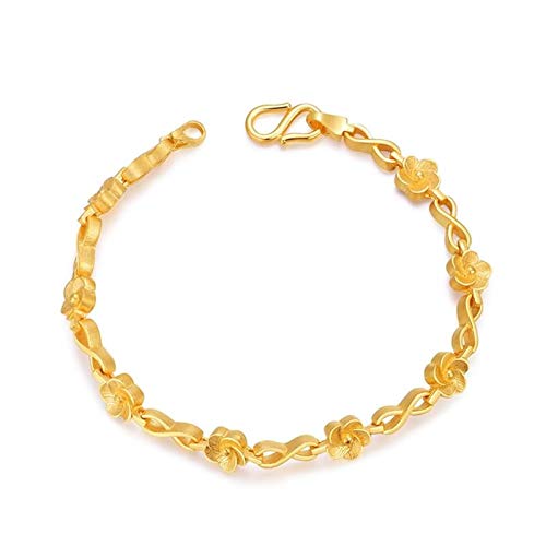 LBRTMED Epinki 18K Gelbgold Frauen Infinity Blumenarmband Link Armband von LBRTMED