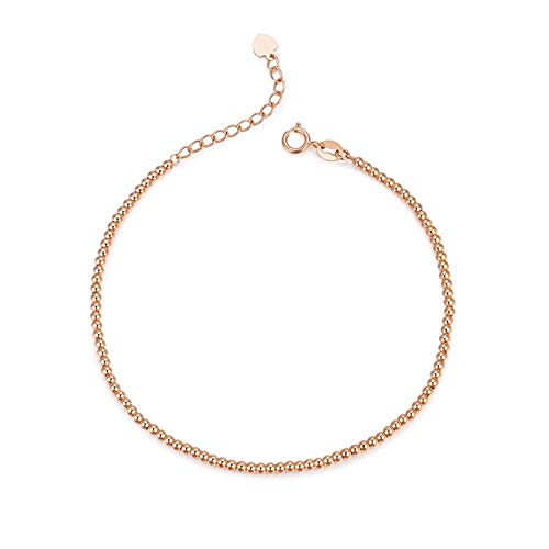 LBRTMED Epinki 18K Roségold Frauen Hoch polierte Kugeln Armband Kette Armband von LBRTMED