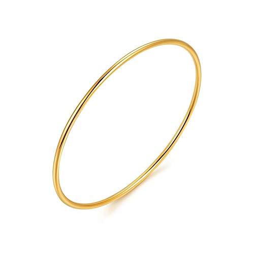 LBRTMED Epinki 18k Gelbgold Frauen Hoch poliertes Drahtarmband Armarmband Armband von LBRTMED