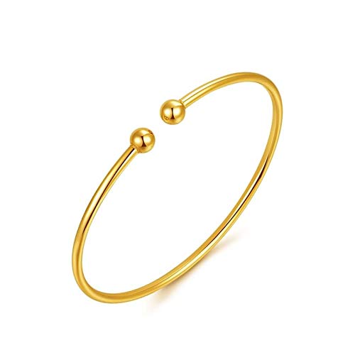 LBRTMED Epinki 18k Gelbgold Frauen Zwei Perlen Armband Armarmband Armband von LBRTMED