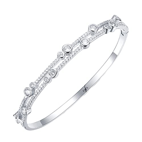 LBRTMED Epinki Sterling Silber Armbänder für Frauen Armreifen, runde Form Kubikzirkonia Schmuckarmbänder von LBRTMED
