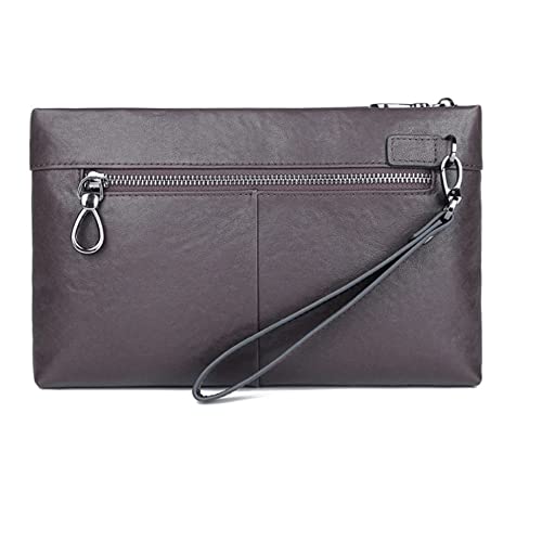 LBRTMED Fashion Men Clutch -Geldbörse Leder Brieftaschen Armband Handtaschen Business Reißverschluss Einkaufstaschen (Farbe: Schwarz, Größe: 24 * 3 * 14,5 cm) von LBRTMED