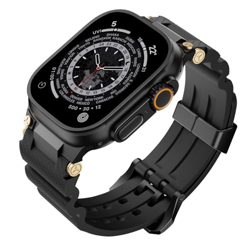 LBRTMED Für 46mm 49 mm 44 mm 45 mm Luxus Sport Silicon Band mit Metallzubehör für iWatch Ultra 1/2 Serie 9 8 7 6 5 SE für Männer Smartwatch -Gurt von LBRTMED