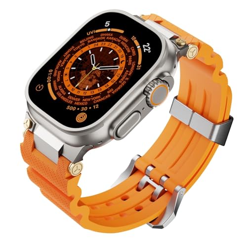 LBRTMED Für 46mm 49 mm 44 mm 45 mm Luxus Sport Silicon Band mit Metallzubehör für iWatch Ultra 1/2 Serie 9 8 7 6 5 SE für Männer Smartwatch -Gurt von LBRTMED