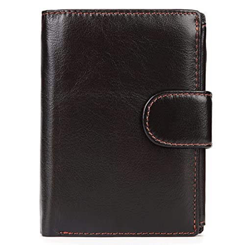 LBRTMED Herren Brieftaschenmänner echtes Leder Multi-Card-Bit-Retro-Kartenhalter Kupplungsbrieftaschen (Farbe: A, Größe: 10c * 13,5 * 2 cm) von LBRTMED