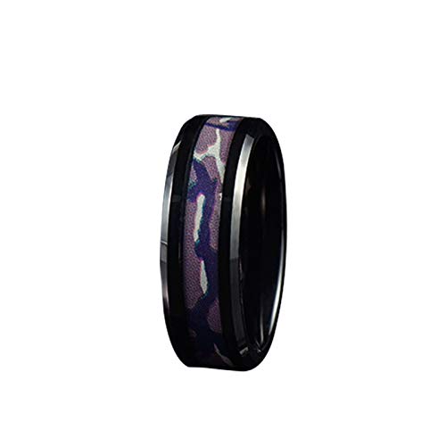 LBRTMED KNBOB 8mm Edelstahlring für Männer schwarzer Tarnring Männer Schmuck Größe z Z von LBRTMED