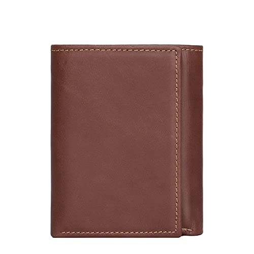 LBRTMED Kanduo Brieftasche Mode Kurzmännchen Brieftasche Dreifach-Herren-Brieftasche Schnalle mit 2 ID-Fenster (Farbe: Kaffee, Größe: 11 * 8 cm) von LBRTMED
