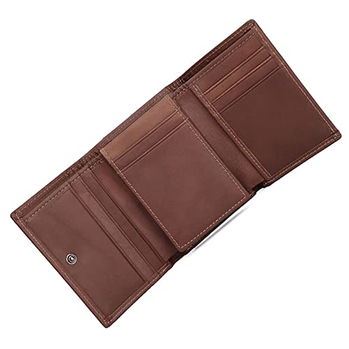 LBRTMED Kanduo Brieftasche Mode Kurzmännchen Brieftasche dreifache Männer Brieftasche Schnalle mit 2 ID-Fenster (Farbe: Braun, Größe: 11 * 8 cm) von LBRTMED