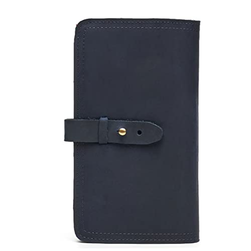 LBRTMED Kanduo -Geldclip, Kupplungsbeutel handgefertigt Männer Brieftasche Kupplungsbeutel Retro -Passbag für Männer Organizer (Farbe: Blau, Größe: 11 * 19 * 2 cm) von LBRTMED