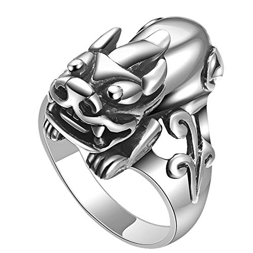 LBRTMED Knbob Männer polierte chinesische Pixiu Ring 925 Sterlingsilber von LBRTMED