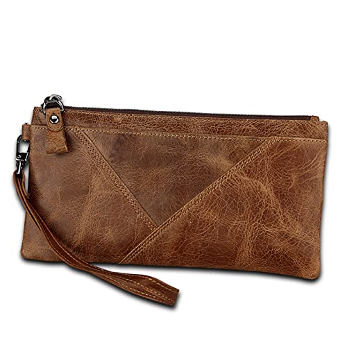 LBRTMED Männer Brieftasche Clutch echtes Leder -RFID -Brieftasche Männlicher Organizer Long Coin Tasche (Farbe: Schwarz, Größe: 19,5 * 10,5 cm) von LBRTMED