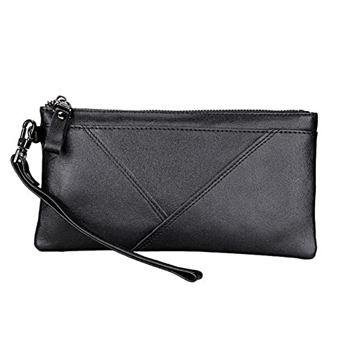 LBRTMED Männer Brieftasche Clutch echtes Leder -RFID -Brieftasche Männlicher Organizer Long Coin Tasche (Farbe: Schwarz, Größe: 19,5 * 10,5 cm) von LBRTMED