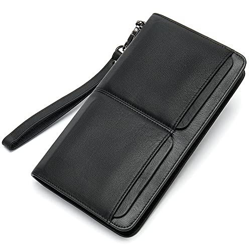LBRTMED Männer Brieftaschen Männer Lange Geldbeutel Brieftasche Männliche Kupplung echtes Leder -Reißverschluss Brieftet Männer Business Wallet Münze (Farbe: D) von LBRTMED