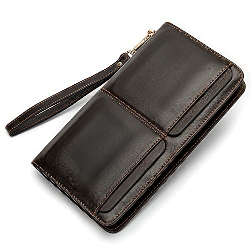 LBRTMED Männer Brieftaschen Männer Lange Geldbeutel Brieftasche Männliche Kupplung echtes Leder -Reißverschluss Brieftet Männer Business Wallet Münze (Farbe: D) von LBRTMED