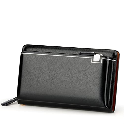 LBRTMED Männer Clutch Bag große Kapazität Männer Brieftaschen Handy -Tasche Multifunktions Brieftasche für Männer (Farbe: Schwarz, Größe: 21,5 * 13,5 * 5 cm) von LBRTMED