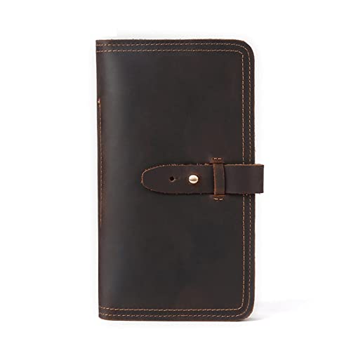 LBRTMED Mode Cowide Leder Lang Geldbeutel Herrenorganisator Brieftasche Männlich Casual Retro Money Clip, bevorzugtes Geschenk für Männer (Farbe: A, Größe: 19 * 11 * 2 cm) von LBRTMED