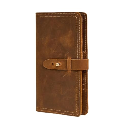 LBRTMED Mode Cowide Leder Lang Geldbeutel Herrenorganisator Brieftasche Männlich Casual Retro Money Clip, bevorzugtes Geschenk für Männer (Farbe: A, Größe: 19 * 11 * 2 cm) von LBRTMED