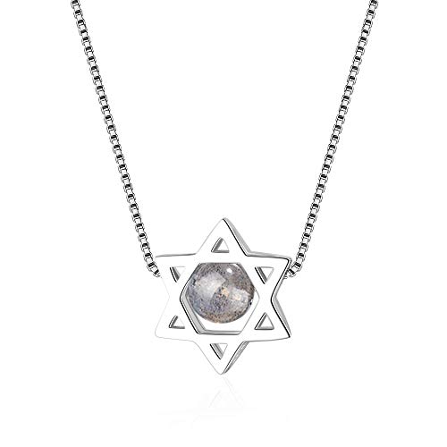 LBRTMED Mütter Tage 3CT Moissanit Halskette Anhänger für Frauen Silber 925 Schmuck (E Grau) von LBRTMED