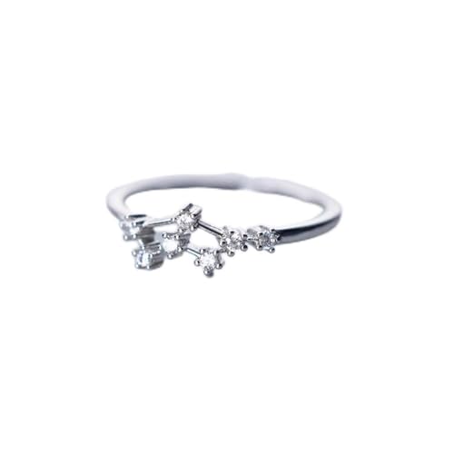 LBRTMED Offene Ringe für Frauen, Vintage einstellbare kubische Zirkoniakrebs Design Silberringe elegant romantische Schmuck Geschenk für Mädchen Frauen Paar Engagement Hochzeit von LBRTMED