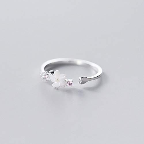 LBRTMED Offene Ringe für Frauen, Vintage einstellbare weiße Daisy -Design Silberringe Elegante romantische Schmuck Geschenk für Mädchen Frauen Paar Verlobungs Hochzeit von LBRTMED