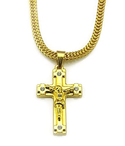 LBRTMED Persönlichkeit, Kreuz christlicher Anhänger 30 Zoll/76 cm Länge Hip Hop Schmuck Gold Anhänger Männer und Frauen von LBRTMED