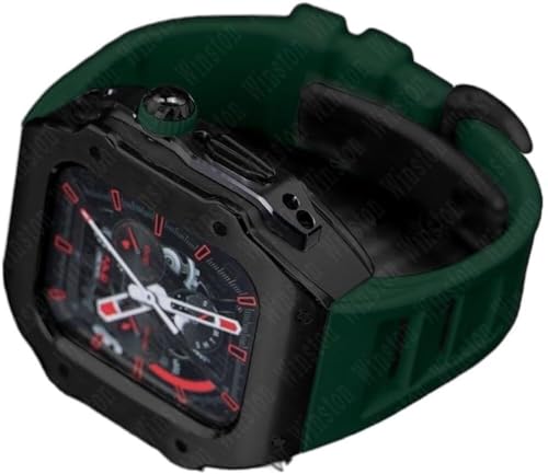LBRTMED Schik Rm -Stil Edelstahl Uhr Watch Hülle+Gummi -Uhren -Band -Mod -Kit ， für Ultra 8 7 6 5 4 Se 49mm 45 mm 44 mm ， Männer Gummi -Uhr -Watch -Modifikation Kit von LBRTMED