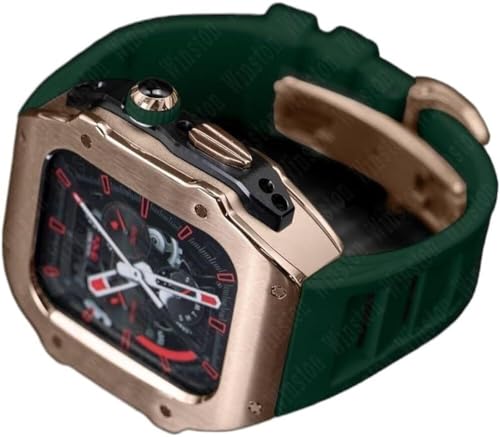 LBRTMED Schik Rm -Stil Edelstahl Uhr Watch Hülle+Gummi -Uhren -Band -Mod -Kit ， für Ultra 8 7 6 5 4 Se 49mm 45 mm 44 mm ， Männer Gummi -Uhr -Watch -Modifikation Kit von LBRTMED