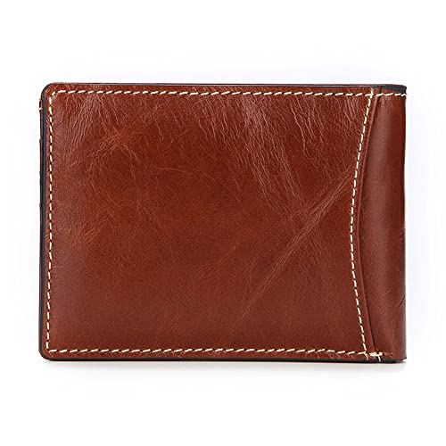 LBRTMED Schlanke Leder -Brieftasche für Männer - RFID -Blockierung bibles Brieftaschen Kreditkarte Fronttasche Billfold (Farbe: Braun, Größe: 11 * 8,5 cm) von LBRTMED
