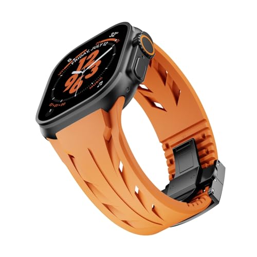 LBRTMED Ultra 49mm Gummiband für Sport Armband Edelstahl Schmetterlingsverschluss perfekt für Männer für die IWatch -Serie 10 9 8 7 6 45 mm 44mm von LBRTMED