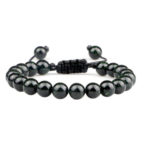LBRTMED Xfzjchap 8 mm Perlenarmband für Frauen und Männer, geflochtenes Yoga-Steinarmband einstellbar 6,5-12 Zoll, Modeschmuck von LBRTMED