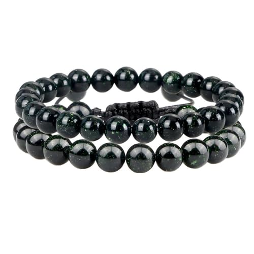 LBRTMED Xfzjchap 8 mm Perlenarmband für Frauen und Männer, geflochtenes Yoga-Steinarmband einstellbar 6,5-12 Zoll, Modeschmuck von LBRTMED