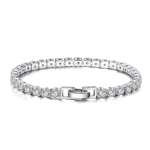 LBRTMED Xfzjchap 925 Armbänder für Frauen, Tenniskette mit weißen Kubikzirkonias Armbändern Schmuck Schmuck von LBRTMED