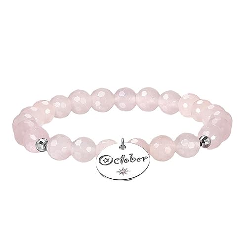 LBRTMED Xfzjchap 925 Sterling Silber Armband für Frauen, Stein mit Geburtsstein Oktober Einstellbarer Kette Pink CZ 7,5 Zoll von LBRTMED